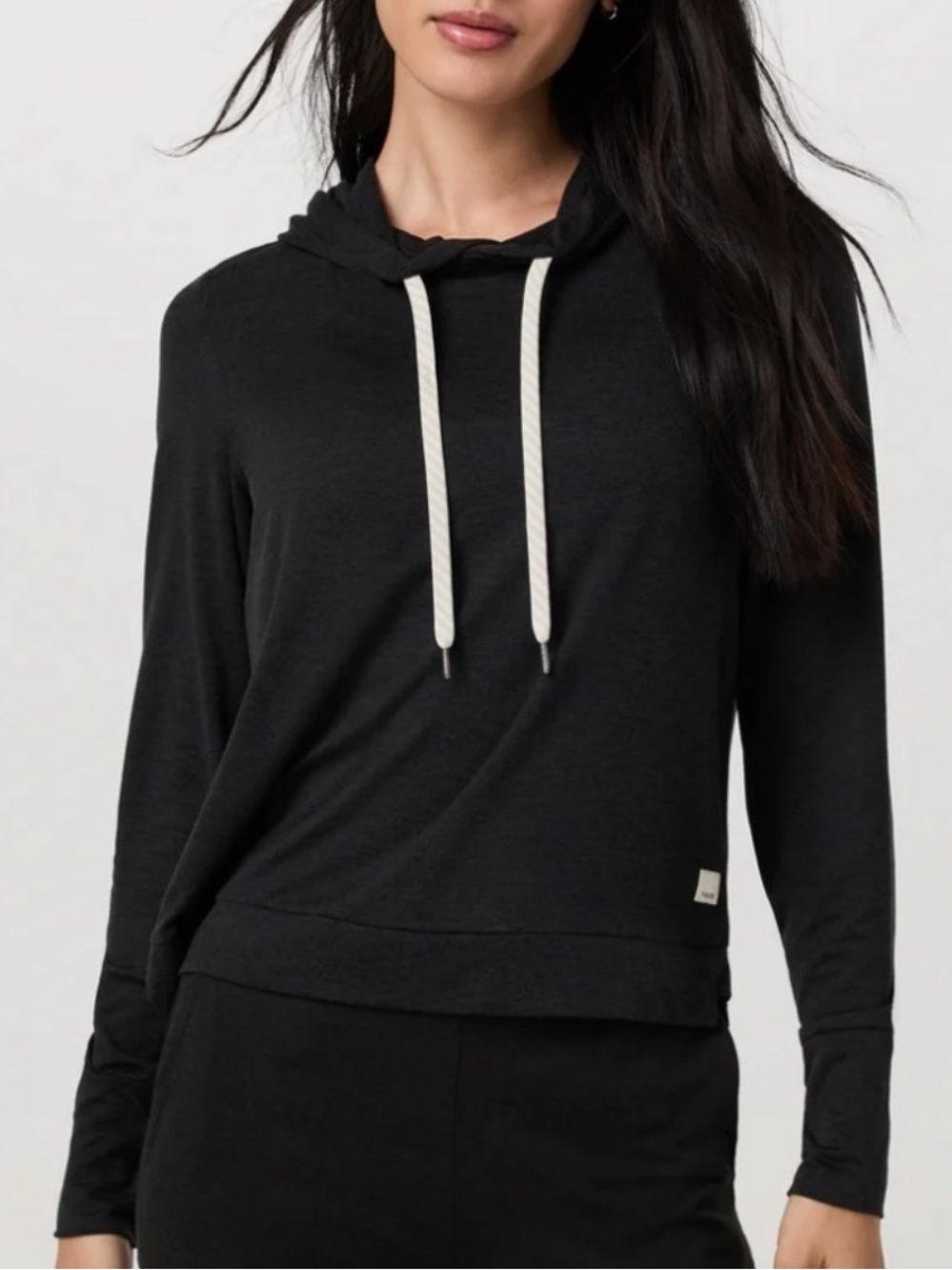 Vuori Halo Essential Hoodie Black Heather DreamKnit Pullover XS Performance